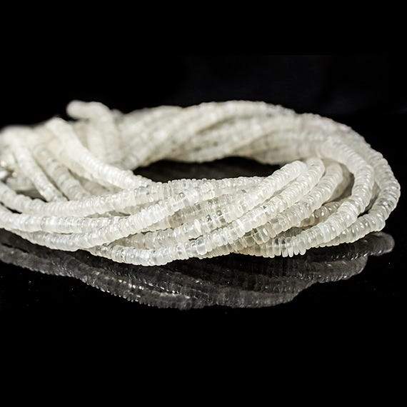 5mm White Moonstone Heshi Beads 220 beads (ONLINE ORDER ONLY)
