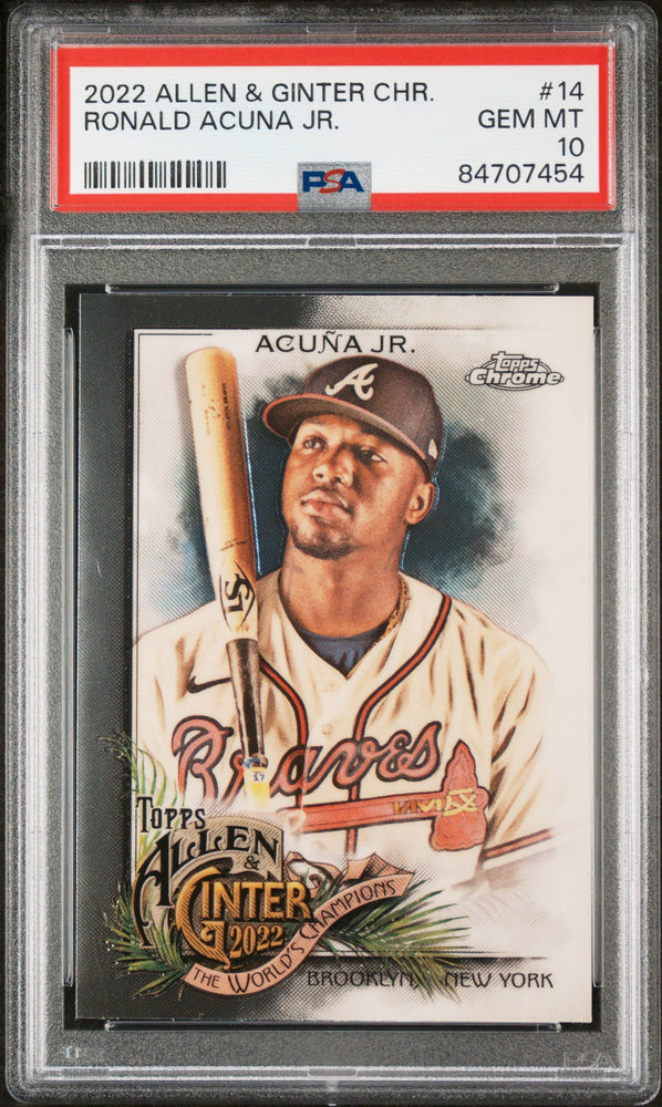 2022 TOPPS ALLEN & GINTER CHROME RONALD ACUNA JR.  #14 - PSA 10 (Online Order Only)
