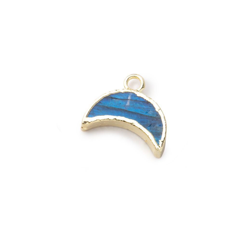 5x11mm Gold Leafed Labradorite Crescent Moon Focal Pendant 1 piece (ONLINE ORDER ONLY)