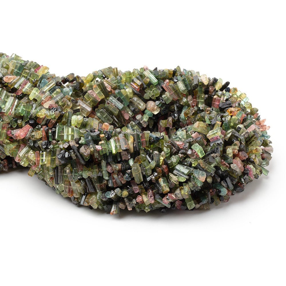 5x2-10x3mm Afghani Tourmaline Natural Crystals 15.5 inch 181 Beads (ONLINE ORDER ONLY)