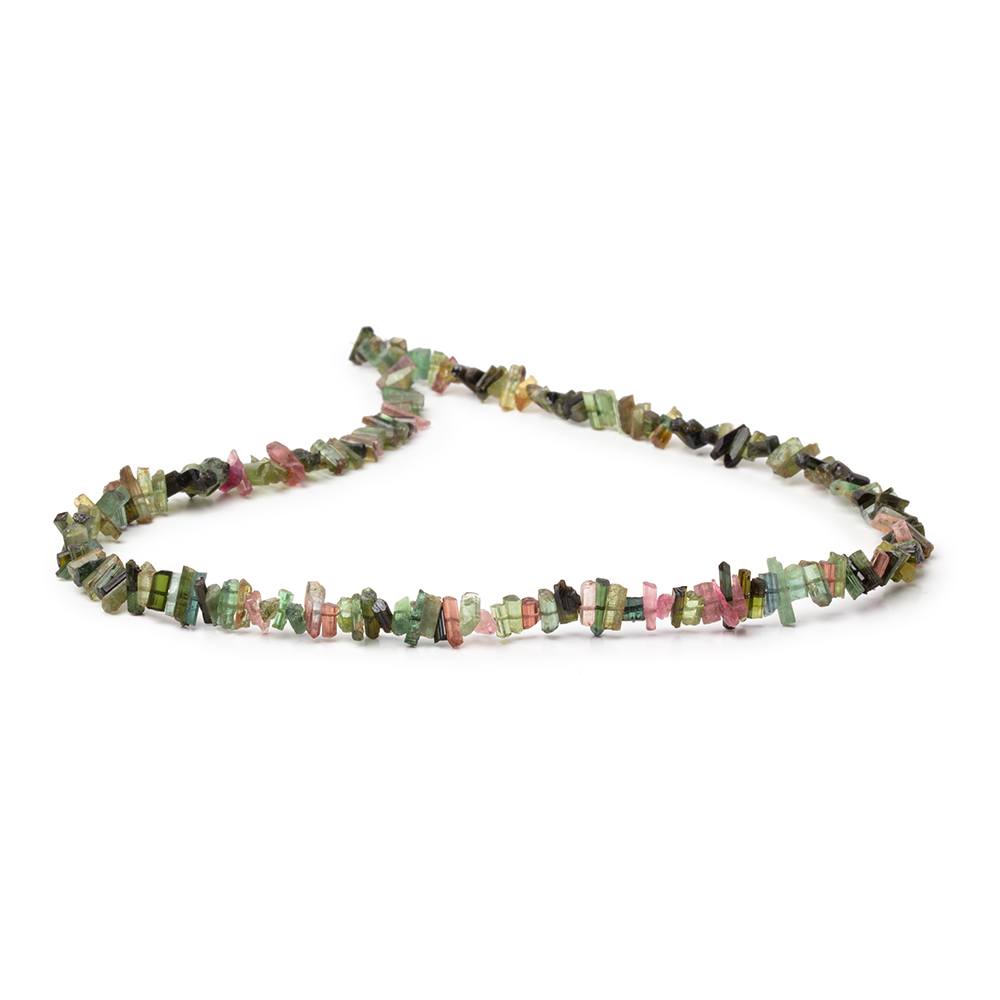 5x2-10x3mm Afghani Tourmaline Natural Crystals 15.5 inch 181 Beads (ONLINE ORDER ONLY)