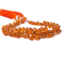 5x3-10x6mm Mandarin Garnet Faceted Tear Drop Beads 8 inch 110 pieces AAA (ONLINE ORDER ONLY)