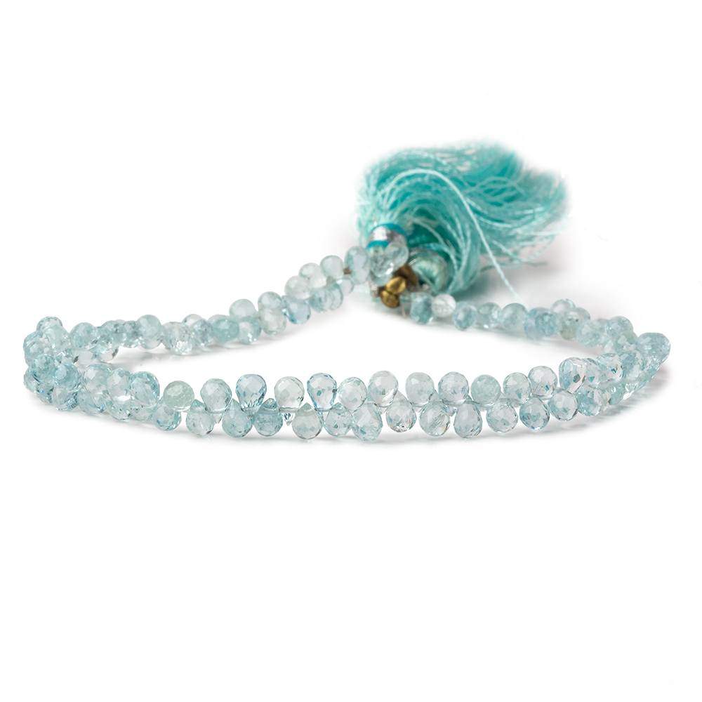 5x3-6x3mm Aquamarine faceted petite tear drop beads 8 inch 116 pieces (ONLINE ORDER ONLY)
