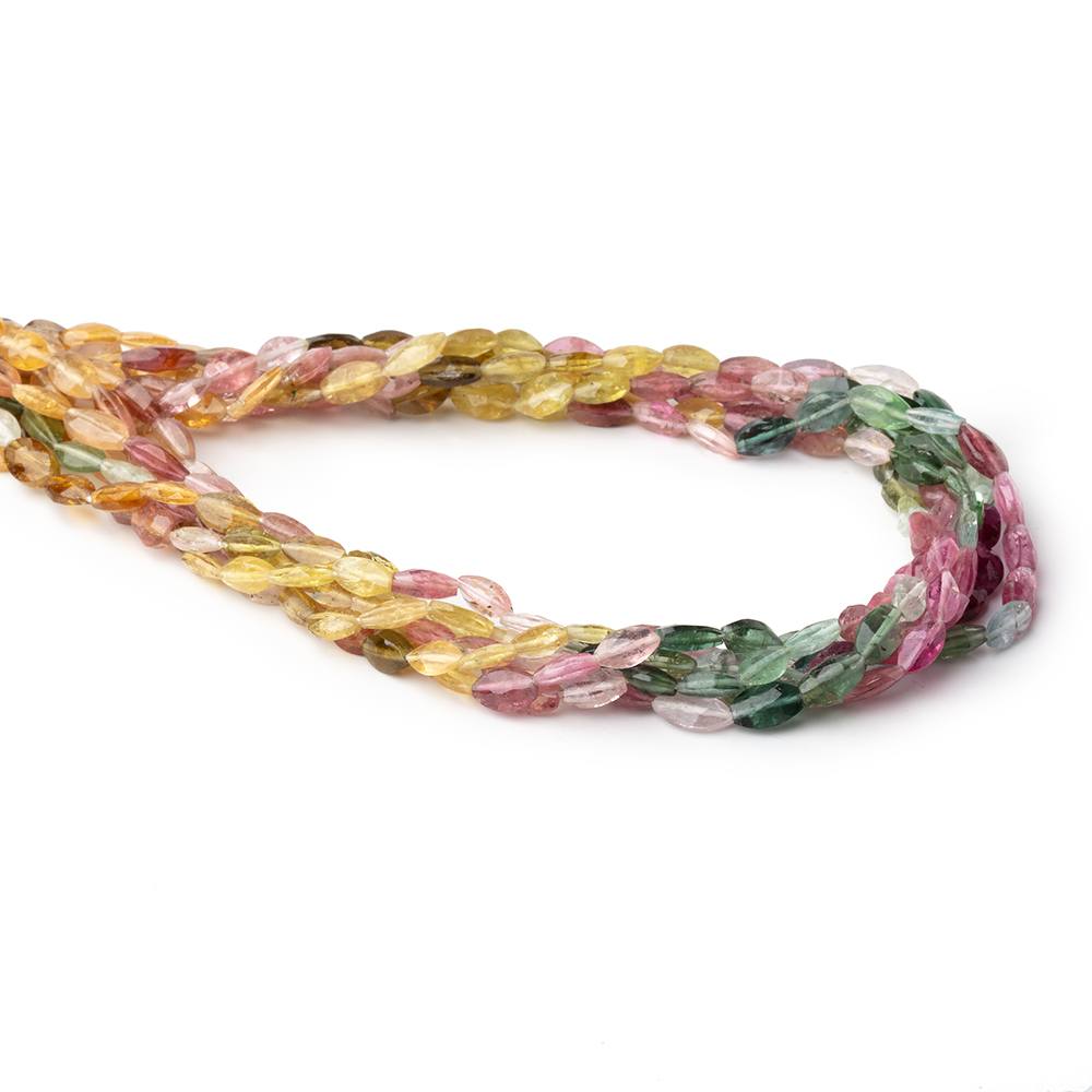 5x3-6x4mm Multi Color Tourmaline Faceted Marquise Beads 14 inch 57 pieces