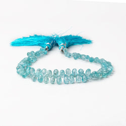 5x3-7x4mm Poolwater Blue Apatite Faceted Tear Drop Beads 8 inch 84 pieces (ONLINE ORDER ONLY)