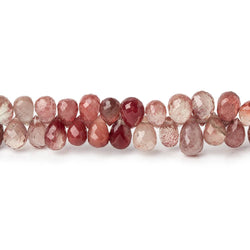 5x3-8x4mm Shaded Andesine faceted tear drop beads 8 inch 90 pieces (ONLINE ORDER ONLY)