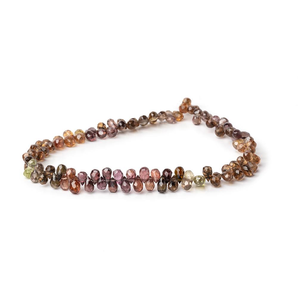 5x3mm Multi Color Tourmaline Faceted Tear Drop Beads 8 inch 108 pieces (ONLINE ORDER ONLY)