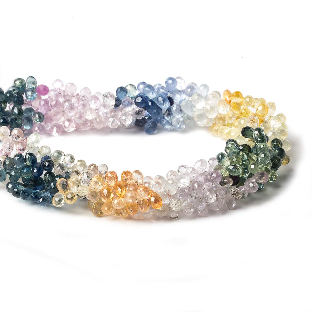5x3mm Sapphire Micro Faceted Tear Drop Beads 8.5 inch 128 pieces (ONLINE ORDER ONLY)