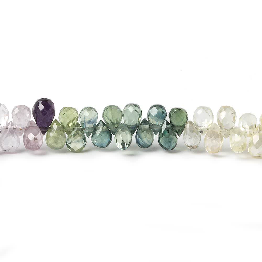 5x3mm Sapphire Micro Faceted Tear Drop Beads 8.5 inch 128 pieces (ONLINE ORDER ONLY)