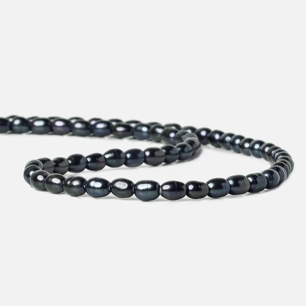 6x4mm Blue Peacock Large Hole Oval Freshwater Pearls 15inch 64 pcs (ONLINE ORDER ONLY)