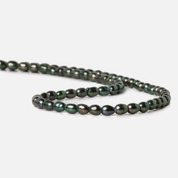 6x4mm Peacock Grey Large Hole Oval Freshwater Pearls 15inch 59pcs (ONLINE ORDER ONLY)
