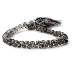 5x4-6x5mm Tourmalinated Quartz Faceted Candy Kiss 8.5 inch 68 beads AA (ONLINE ORDER ONLY)