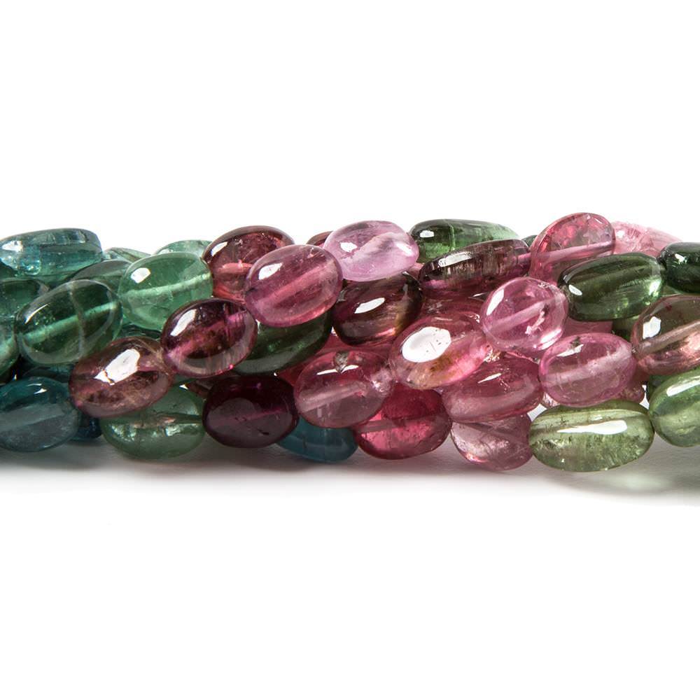 5x4-7x4mm Multi Color Tourmaline plain oval nugget beads 14 inch 53 pcs (ONLINE ORDER ONLY)