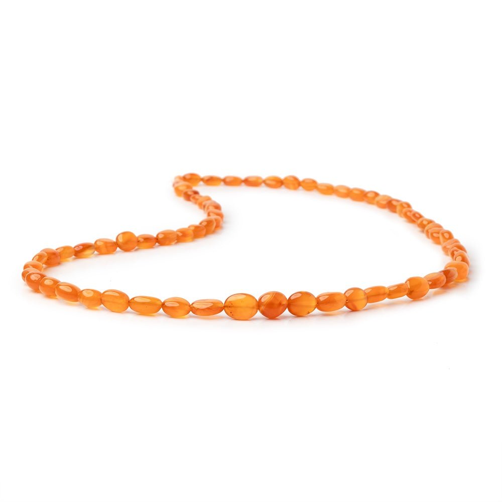 5x4-8x6mm Carnelian Plain Oval Beads 16 inch 66 pieces A (ONLINE ORDER ONLY)