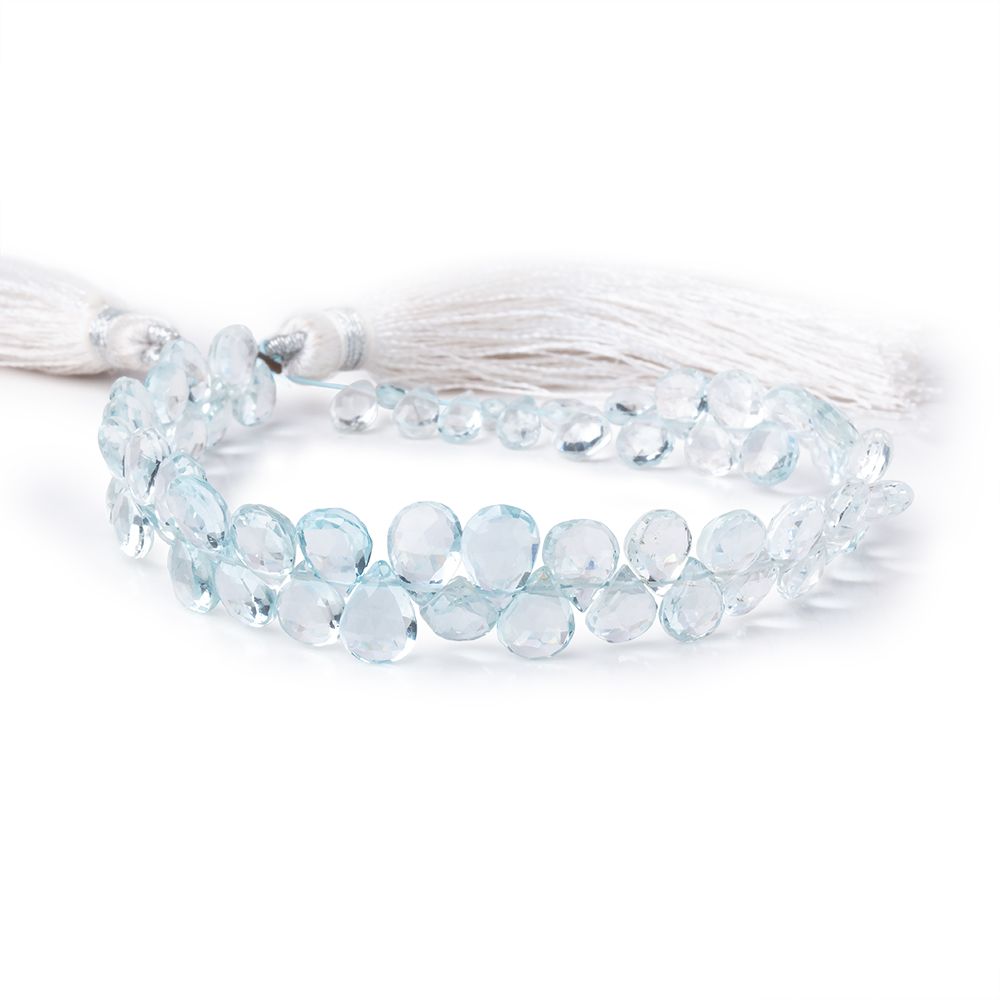 5x4-8x6mm Sky Blue Topaz Faceted Hearts and Pears 8 inch 58 Beads AA (ONLINE ORDER ONLY)