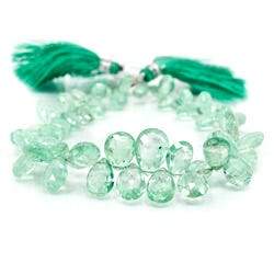 5x4-9x6mm Emerald Faceted Pear Beads 8 inch 68 pieces (ONLINE ORDER ONLY)