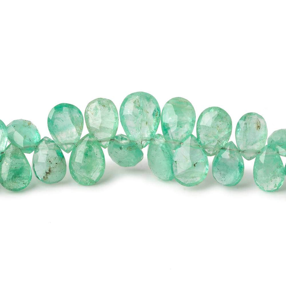 5x4-9x6mm Emerald Faceted Pear Beads 8 inch 68 pieces (ONLINE ORDER ONLY)