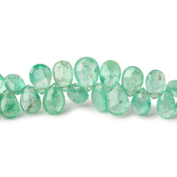 5x4-9x6mm Emerald Faceted Pear Beads 8 inch 68 pieces (ONLINE ORDER ONLY)