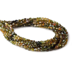 5x4mm Green and Brown Tourmaline Faceted Fancy Beads 80 beads 15 inch (ONLINE ORDER ONLY)
