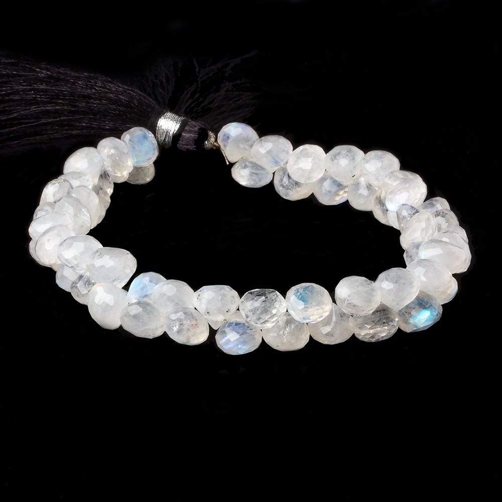 5x5-6x6mm Rainbow Moonstone faceted candy kiss beads 8 inch 54 pieces A (ONLINE ORDER ONLY)