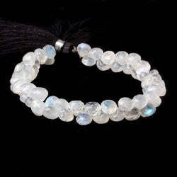 5x5-6x6mm Rainbow Moonstone faceted candy kiss beads 8 inch 54 pieces A (ONLINE ORDER ONLY)
