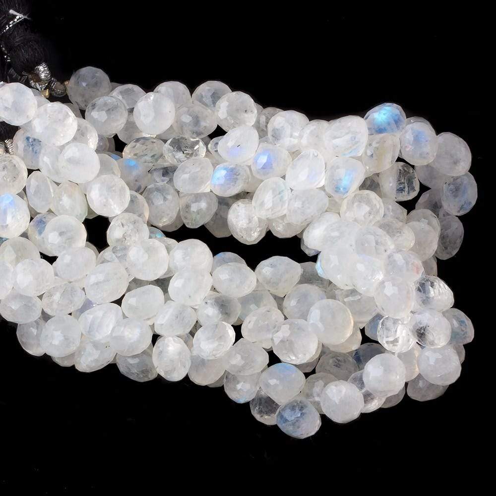 5x5-6x6mm Rainbow Moonstone faceted candy kiss beads 8 inch 54 pieces A (ONLINE ORDER ONLY)