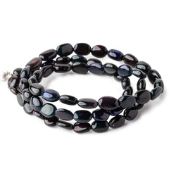5x5-8x6mm Black Ethiopian Opal Plain Oval Beads 16 inch 60 pieces AAA (ONLINE ORDER ONLY)