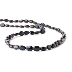 5x5-8x6mm Black Ethiopian Opal Plain Oval Beads 16 inch 60 pieces AAA (ONLINE ORDER ONLY)