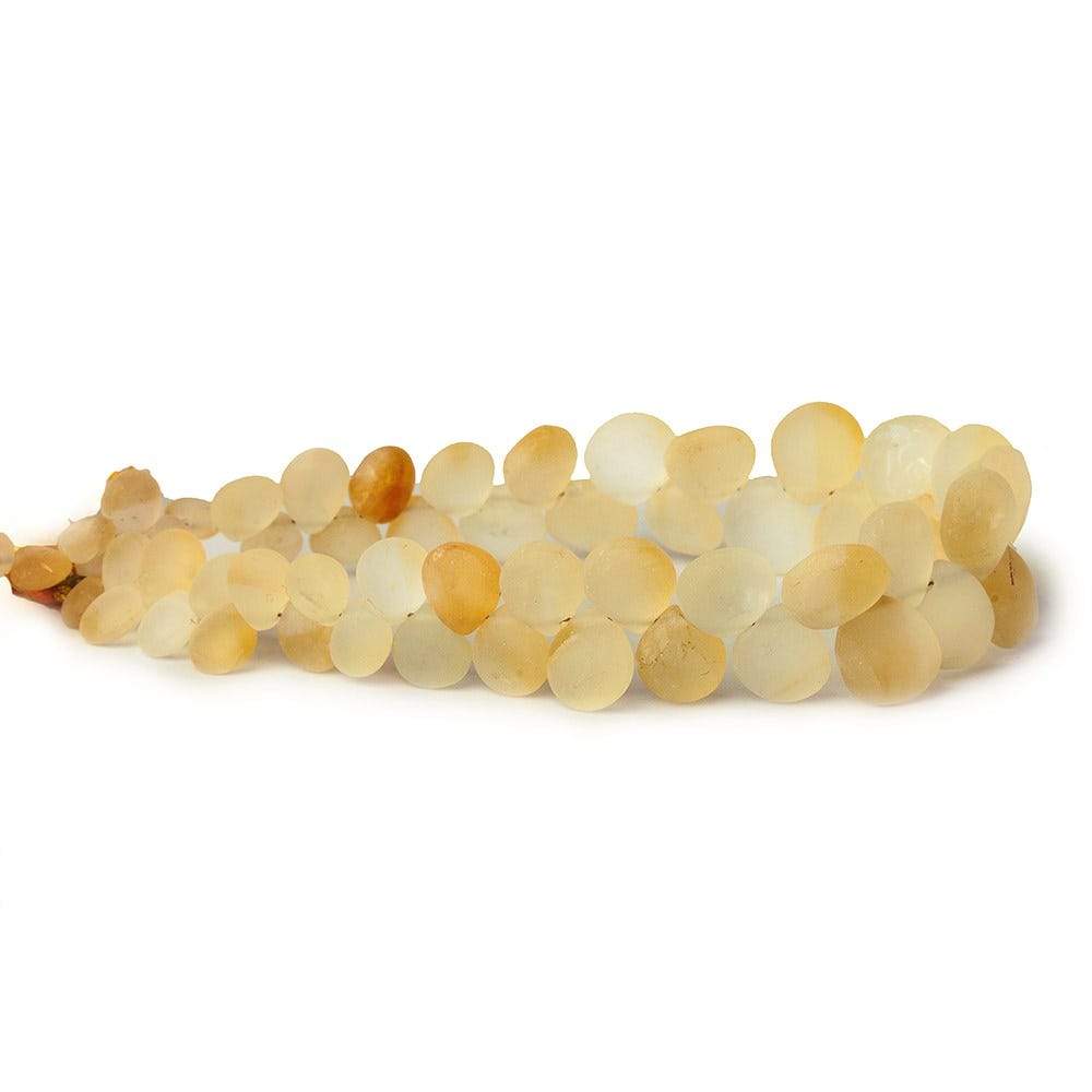 5x5-9x9mm Frosted Citrine Plain Heart 8 inch 56 pcs (ONLINE ORDER ONLY)