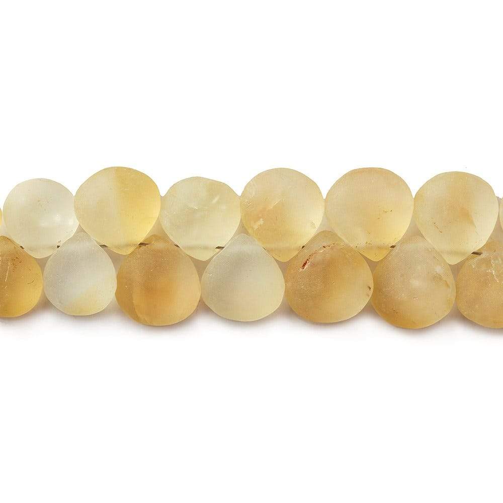 5x5-9x9mm Frosted Citrine Plain Heart 8 inch 56 pcs (ONLINE ORDER ONLY)