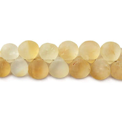 5x5-9x9mm Frosted Citrine Plain Heart 8 inch 56 pcs (ONLINE ORDER ONLY)