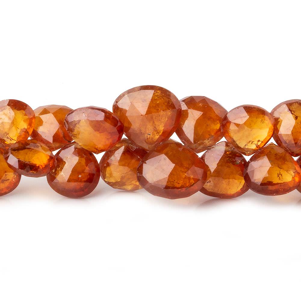 5x5-9x9mm Mandarin Garnet Heart Beads 7.5 inch 55 pieces AAA (ONLINE ORDER ONLY)