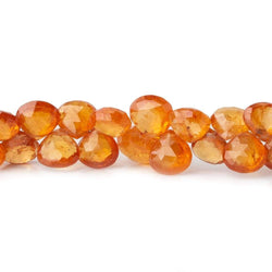 5x5-9x9mm Mandarin Spessartite Garnet heart briolette beads 8 inch 65 pieces (ONLINE ORDER ONLY)