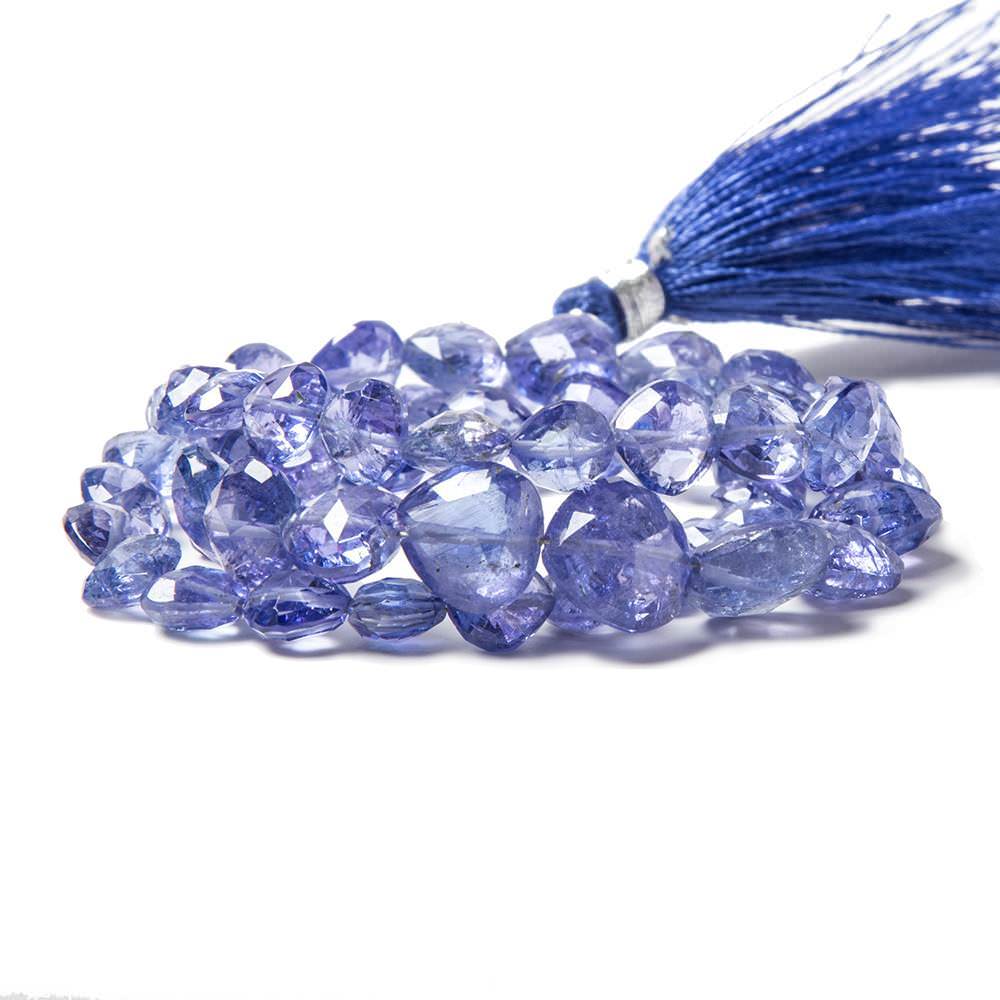 5x5-9x9mm Tanzanite Straight Drilled Faceted Heart Beads 16 inch 62 pcs (ONLINE ORDER ONLY)
