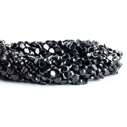 5x5mm Black Spinel Bezel Faceted Heart Beads 13.5 inch 67 pieces A Grade