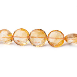 6-10mm Citrine Faceted Coin Beads 16 inch 54 pieces (ONLINE ORDER ONLY)