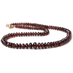 6-10mm Pyrope Garnet faceted rondelle Necklace with 14kt Gold Clasp 18 inch AA (ONLINE ORDER ONLY)