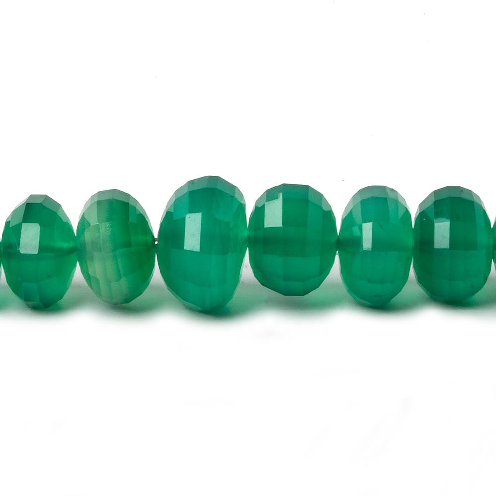 6-11mm Green Onyx Checkerboard Faceted Rondelle Beads 8 inch 40 pieces (ONLINE ORDER ONLY)