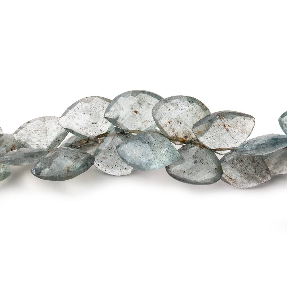 6-12mm Moss Aquamarine Faceted Fan Beads 8 inch 57 pieces (ONLINE ORDER ONLY)