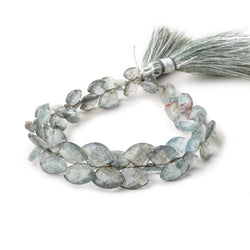 6-12mm Moss Aquamarine Faceted Fan Beads 8 inch 57 pieces (ONLINE ORDER ONLY)