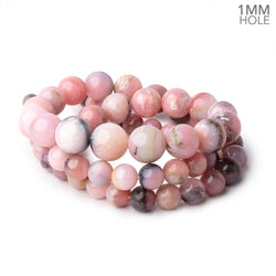 6-12mm Pink Peruvian Opal Plain Round Beads 20 inch 60 pieces AA 1mm Hole (ONLINE ORDER ONLY)