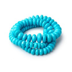 6-12mm Sleeping Beauty Turquoise Plain Rondelle Beads 17 inch 100 pieces AAA (ONLINE ORDER ONLY)