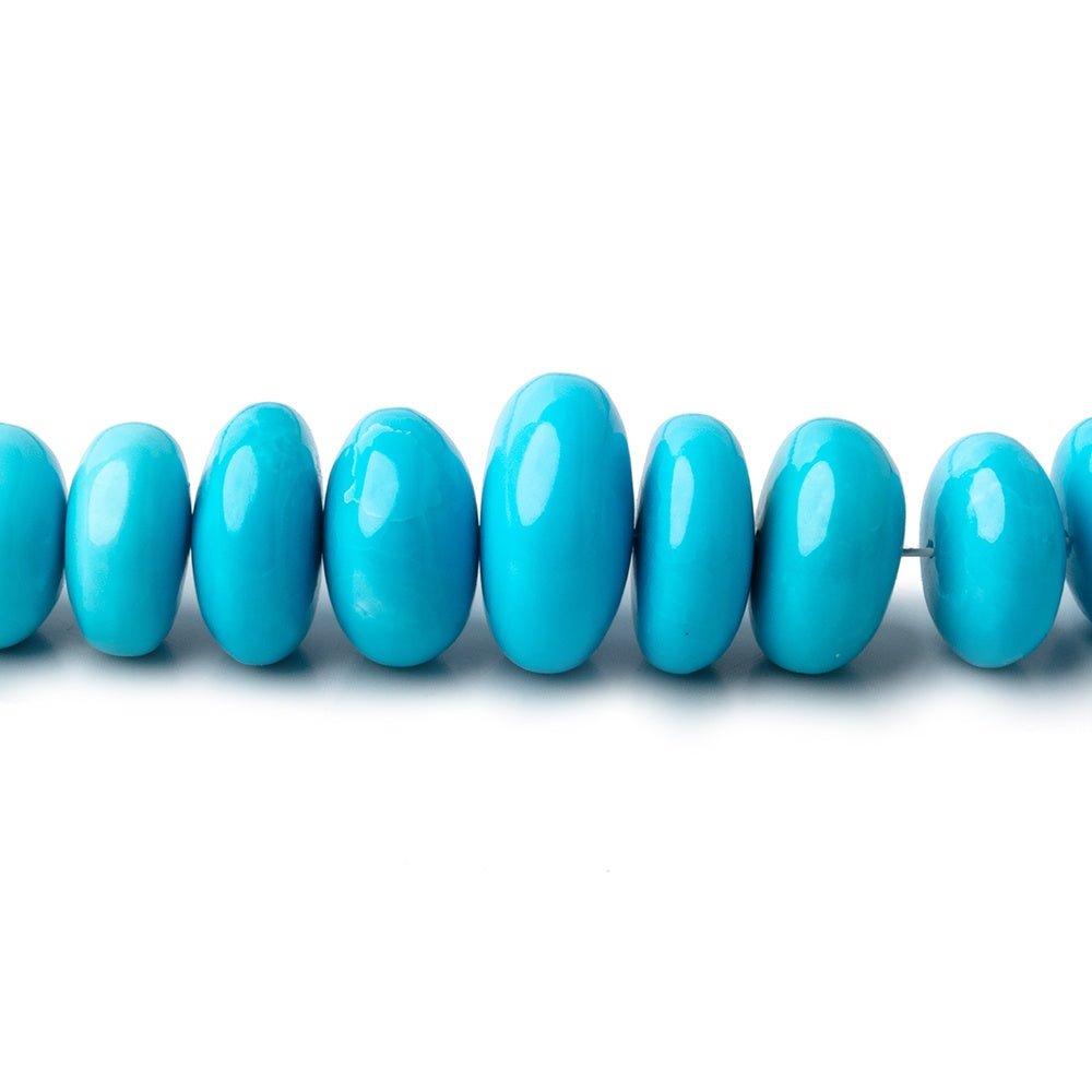 6-12mm Sleeping Beauty Turquoise Plain Rondelle Beads 17 inch 100 pieces AAA (ONLINE ORDER ONLY)