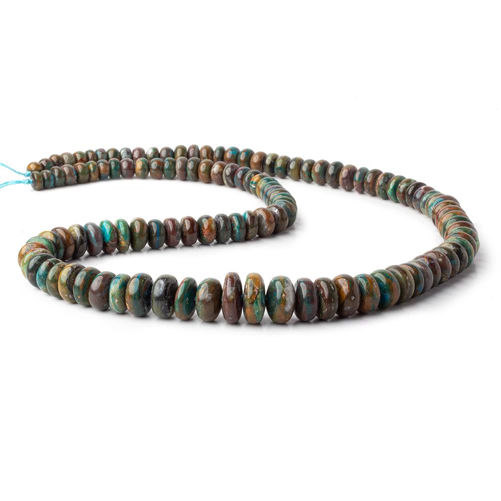 6-13.5mm Blue Peruvian Opal ( Opalina )  plain rondelle beads 22 inch 116 pieces A (ONLINE ORDER ONLY)