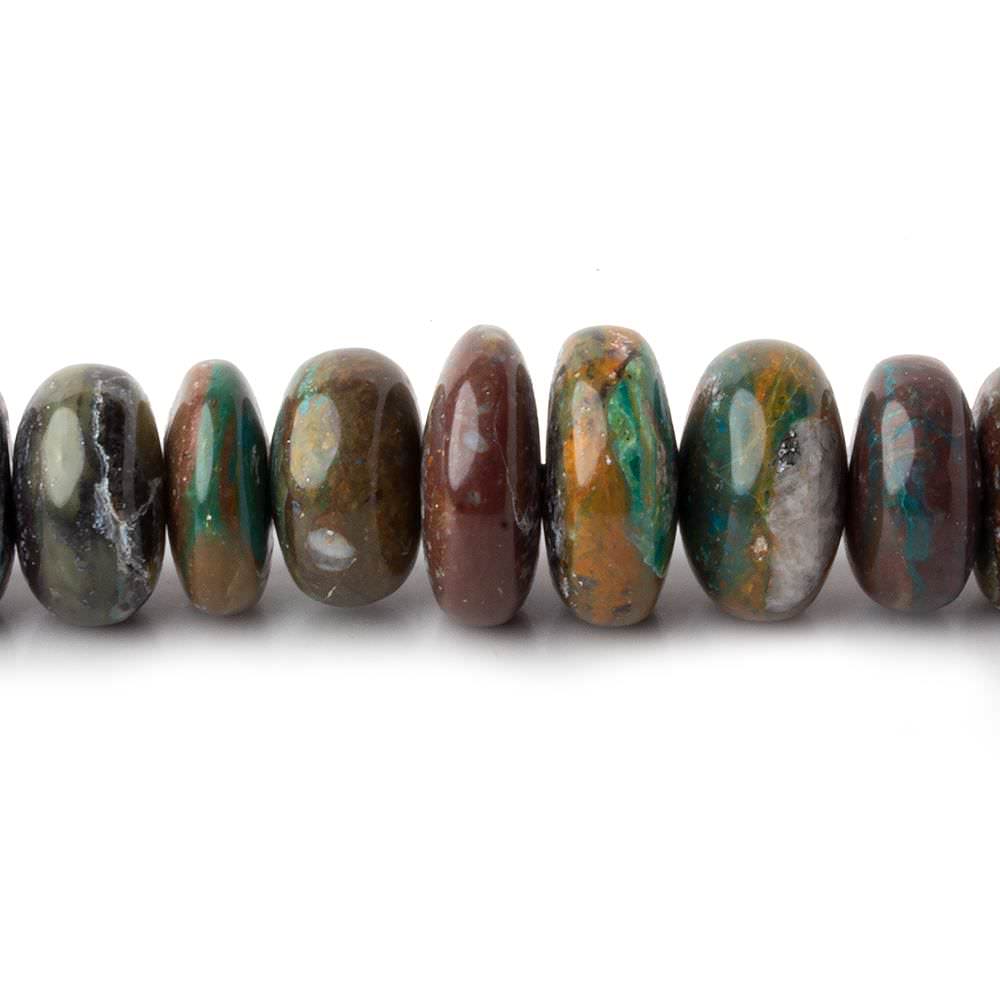 6-13.5mm Blue Peruvian Opal ( Opalina )  plain rondelle beads 22 inch 116 pieces A (ONLINE ORDER ONLY)