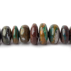 6-13.5mm Blue Peruvian Opal ( Opalina )  plain rondelle beads 22 inch 116 pieces A (ONLINE ORDER ONLY)