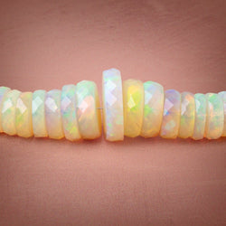 6-13.5mm Ethiopian Opal Faceted Heishi Beads 16 inch 182 pieces AAA (ONLINE ORDER ONLY)
