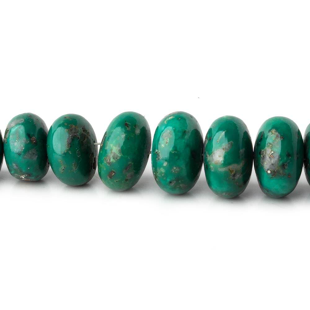 6-13.5mm Green Turquoise plain rondelle beads 18 inch 87 pieces (ONLINE ORDER ONLY)