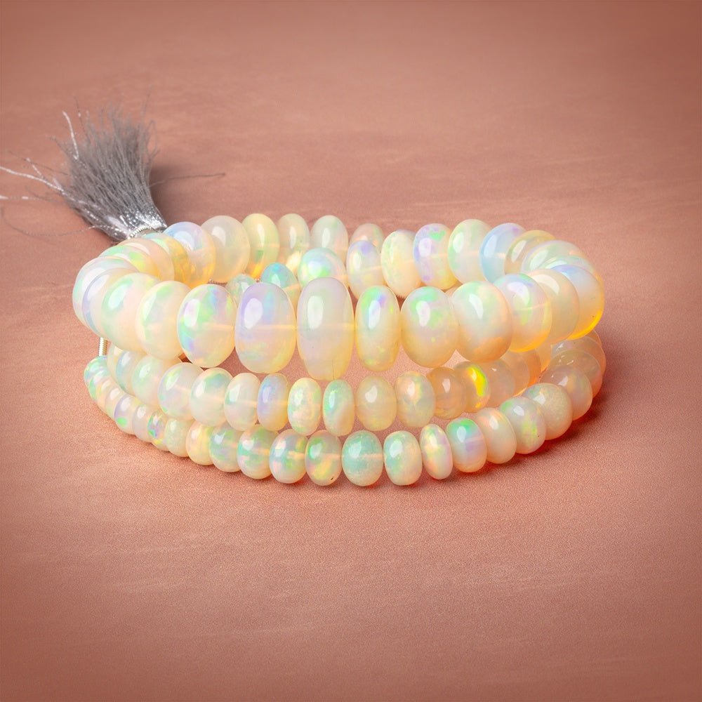 6-14mm Ethiopian Opal Plain Rondelle 20 inch 96 Beads AAA (ONLINE ORDER ONLY)