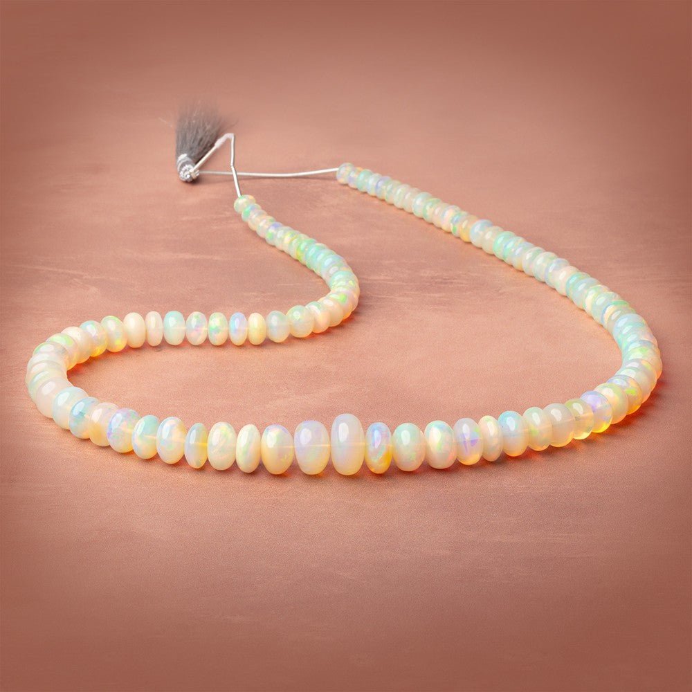 6-14mm Ethiopian Opal Plain Rondelle 20 inch 96 Beads AAA (ONLINE ORDER ONLY)